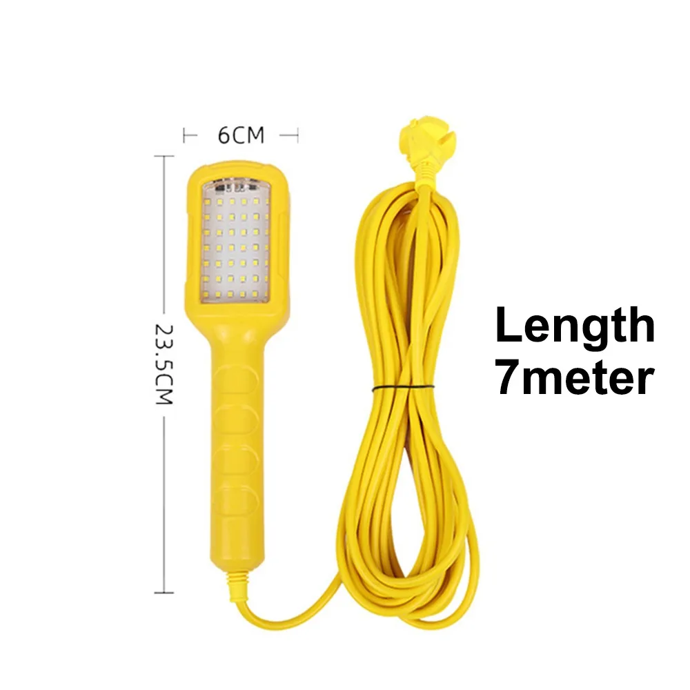 1pc 220V Magnetic Work Light Pure Copper Wire Heavy Duty Auto Repair Lamp High Brightness Plug-in Handheld Inspection Lamp