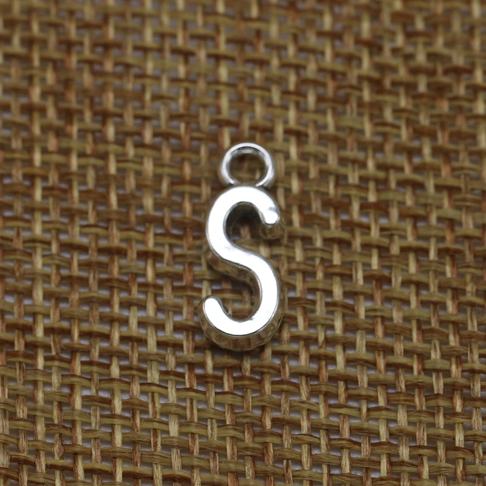 

50pcs English Alphabet S Pendant Alloy Charms Diy Jewelry Making Accessories Necklace Bracelet Dangle Keychain Anklet Decor