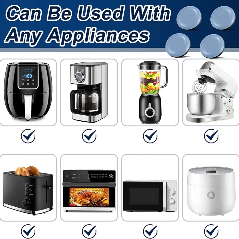 M2EE Conjunto de 20 Móveis Leg Sliders Kitchen Appliance Sliders Almofadas deslizantes adesivas