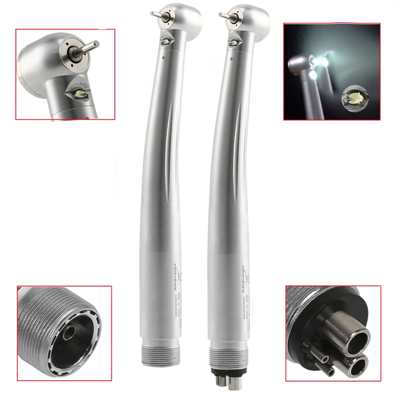 

Dental High Speed Handpiece LED Self-Power E-generator Fiber Optic Push Button Air Turbine 2/4Hole Cartridge Rotor Fit NSK KAVO