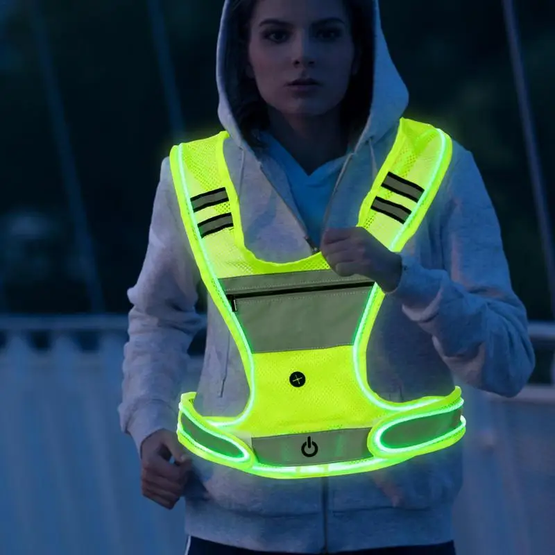 Outdoor Cycling Reflective Vest High Visibility Safe Jacket For Night Riding Running Jogging Motorcycle Outdoor Sports Waistcoat