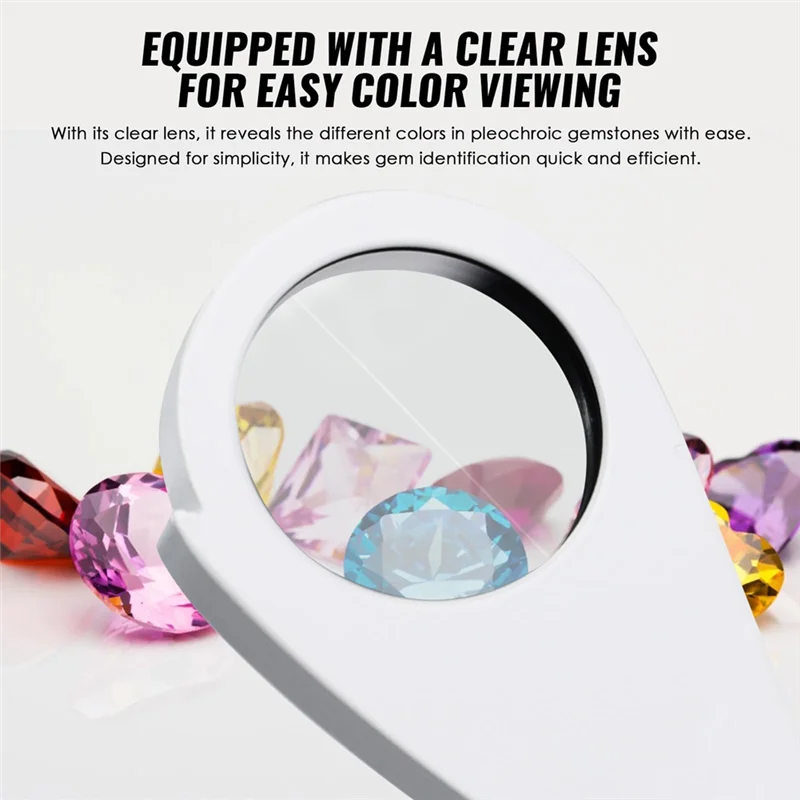 NEW-Foldable Design Pocket-Size Dichroscope For Gem Diffraction Spectroscope 21Mm Lens White Light Clear Lens For Gem Tools