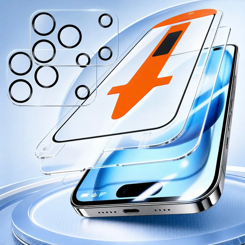 2+2 Stück Panzerglas für iPhone 18 17 16 15 Kameralinsen-Displayschutz für iPhone 14 13 12 11 Kratzfest Bruchsicher HD