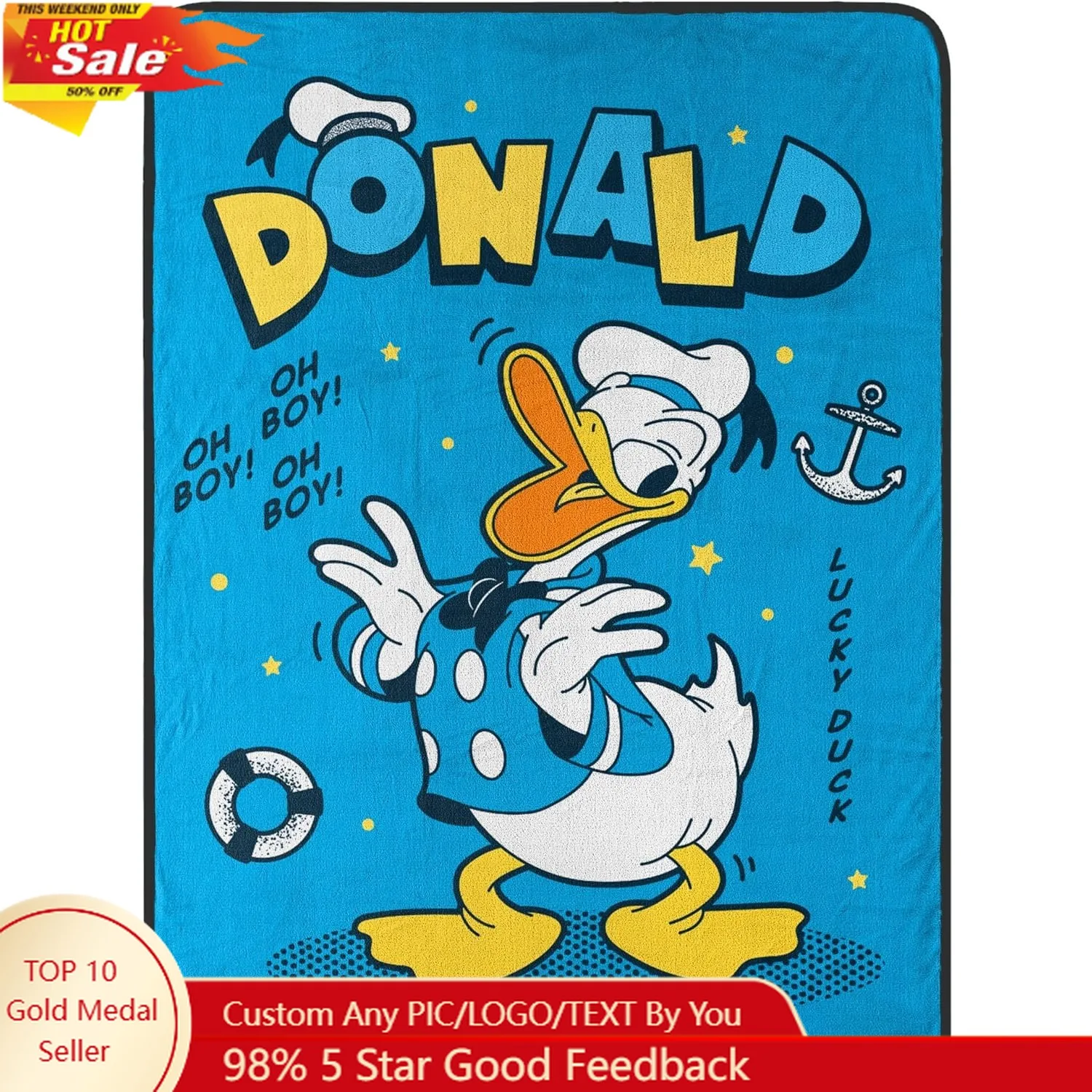 

Donald Duck Daisy Blankets Disney Cartoon Plush Blanket Super Soft Indoor Decoration Adult Child Holiday Party Gifts Warm Quilt