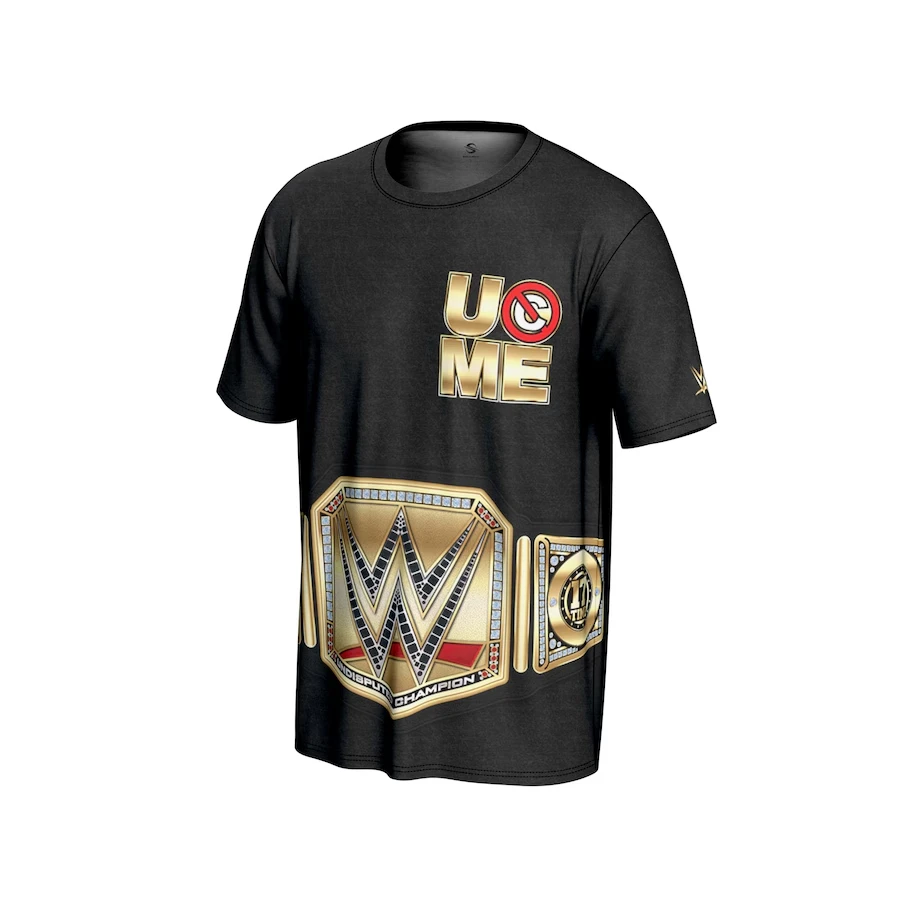

Youth Black John Cena Champion Belt T-shirt Loose Comfortable Sweat Absorbing Breathable Suitable for Sports and Fitness