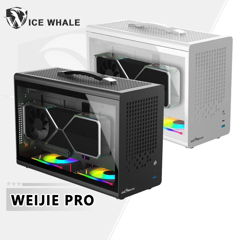 WeiJie PRO ITX Computer Case Support SFX Power Supply/ITX motherboard/graphics card（L） ≤380mm/Side-transparent portable case