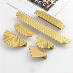 LCH New Chinese Style Bronze Brushed Brass Aluminium Alloy Drawer Handle Cabinet Pull Door Knobs Hole Pitch 32 64 96 192mm