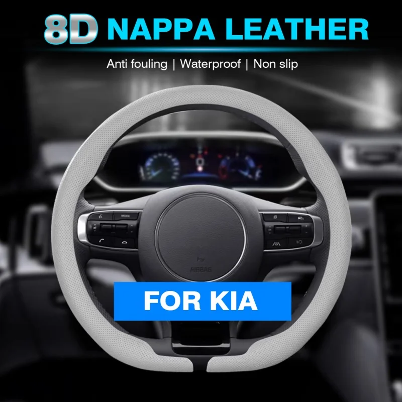 

Car Steering Wheel Cover 38cm Leather For KIA K5 KX5 K2 K3 GT Brand Rio Cerato Sportage Stinger EV6 EV6 GT EV6 GT-line 2021 2022