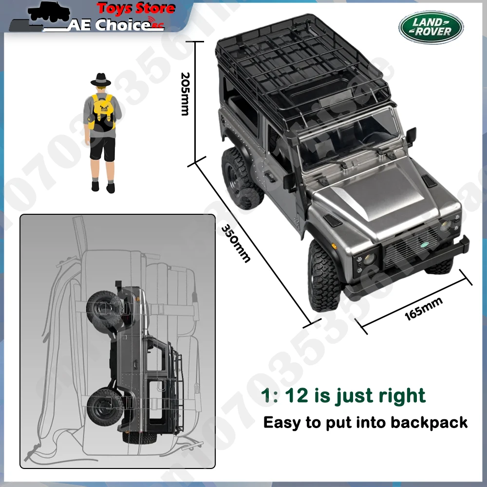 Jouet de camion télécommandé pour enfants, échelle 1:12, modèle MN, version RTR, voiture RC 2.4G versiMN99S MN99 RC Rock inoler Defender, 1/12