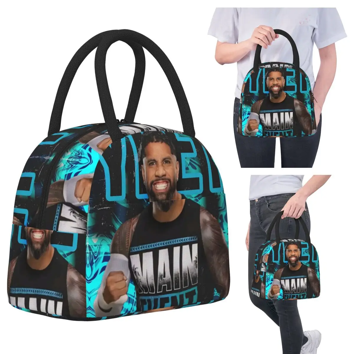 

WWE Jey Uso Maint Event 2024 Insulated Lunch Bag for Women Office Cooler Thermal Food Box Tote Leakproof Lunch Boxes Container