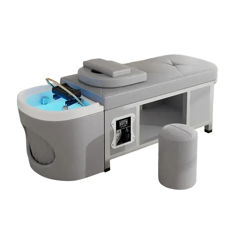 Simple Thai Shampoo Chairs, Spa Bed with Headrest, Integrated Fumigation, Flat Shampoo Chairs, Comfortable Furniture for Hair Wa