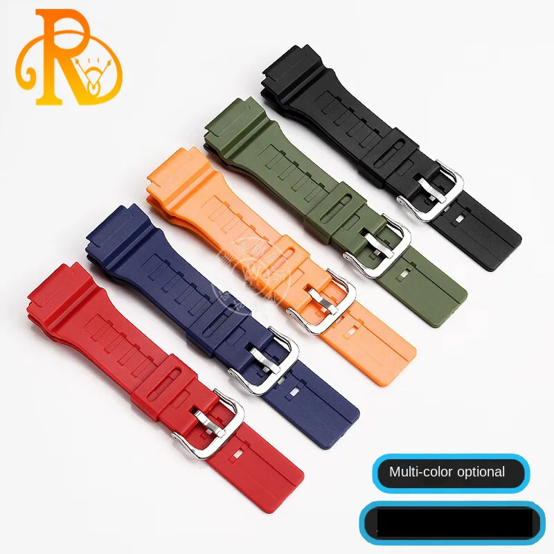 For Casio MCW-200H Watch strap Outdoor sports Waterproof Resin Silicone Watch Chain For Men Rubber Bracelet Steel buckle 20mm