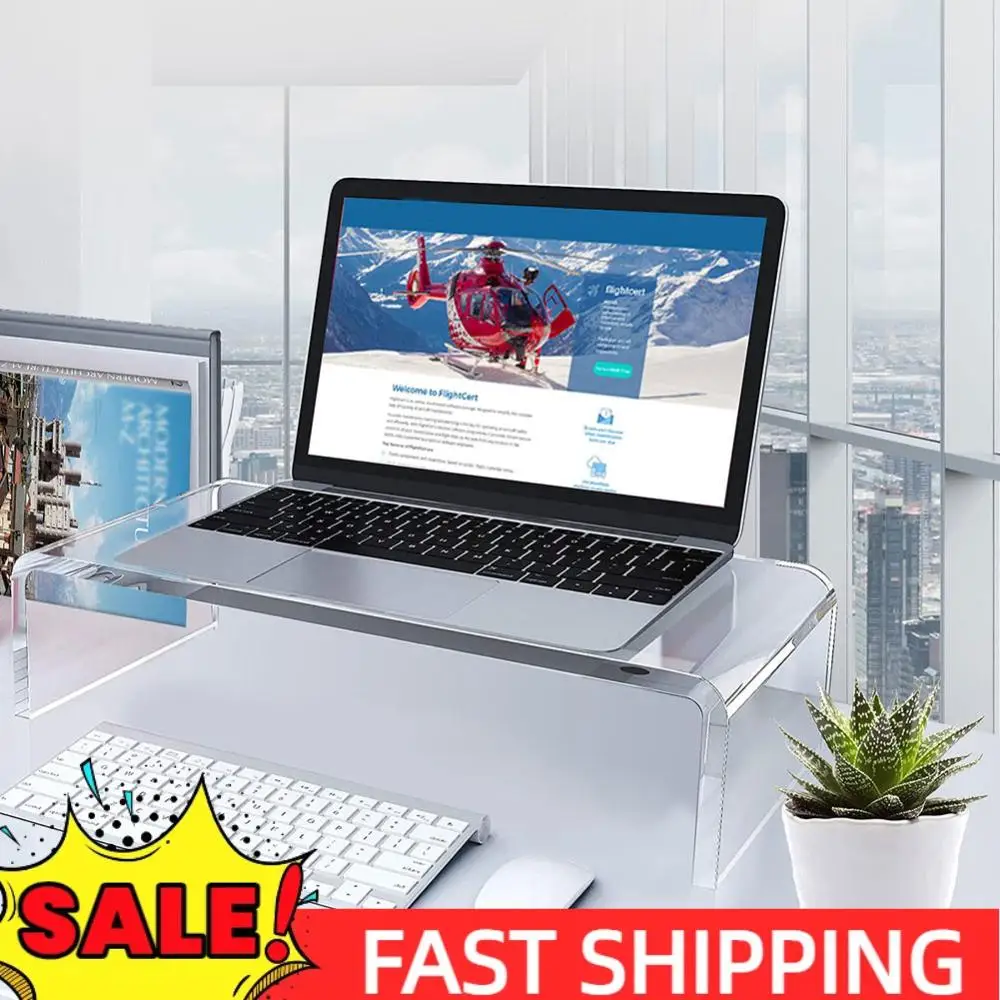 

Acrylic Monitor Stand Clear Monitor Riser Desk Laptop Stand Riser Laptop/PC/Multimedia Monitor Stand Office Supplies