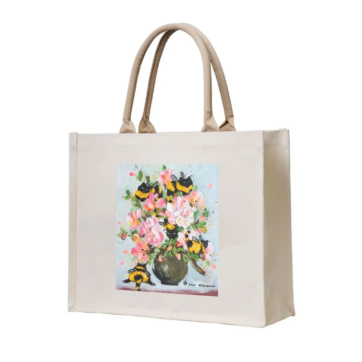

Flower Cats Tote Bag Women's handbag hand bag canvas bags