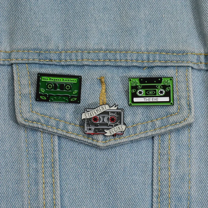 Vintage Music Tape Enamel Pins Statement Begins Retro Nostalgic Brooches Lapel Badge Decoration Jewelry Gift for Music Lover