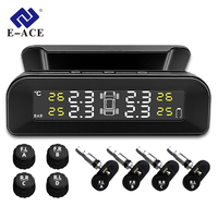 TPMS Solar Tire Pressure Monitoring System with 4 Sensors Temperature Alarm Smart Tire Pressure Alarm System