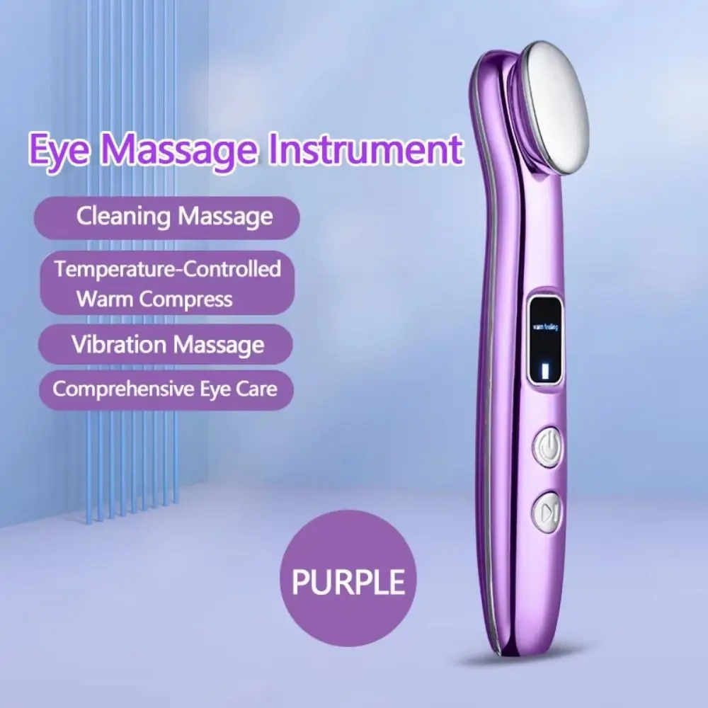 Vibration Massage Eye Massager Pen 3 Modes Rechargeable Eye Lifting Wand Hot Compress Portable Facial Beauty Device Eye Care