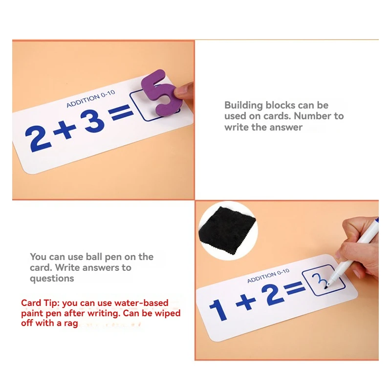 Brinquedo clássico de aprendizagem de matemática para crianças – conjunto educacional de correspondência de números e adição/subtração, prática aritmética prática