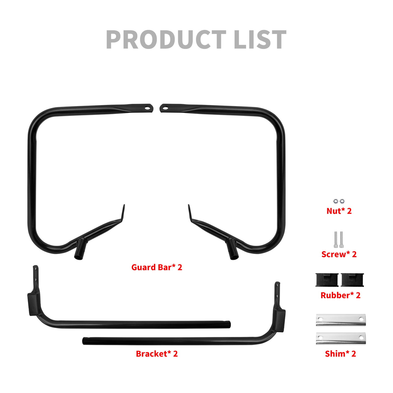Motorcycle Saddlebag Bracket Guard W/ Support Bar Set For Harley Touring Road King Road Street Electra Glide Classic 1997-2008