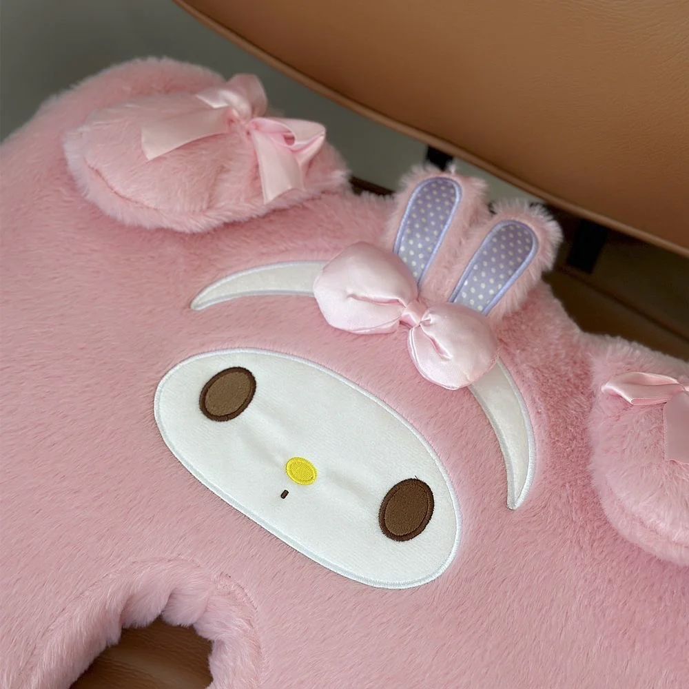 หมอนรองนั่งและพนักพิงหลัง Sanrio My Melody ทำจากผ้าฝ้ายเนื้อนุ่ม ใช้ได้กับเก้าอี้สำนักงาน นุ่มสบาย ซักได้ เหมาะสำหรับเป็นของขวัญ