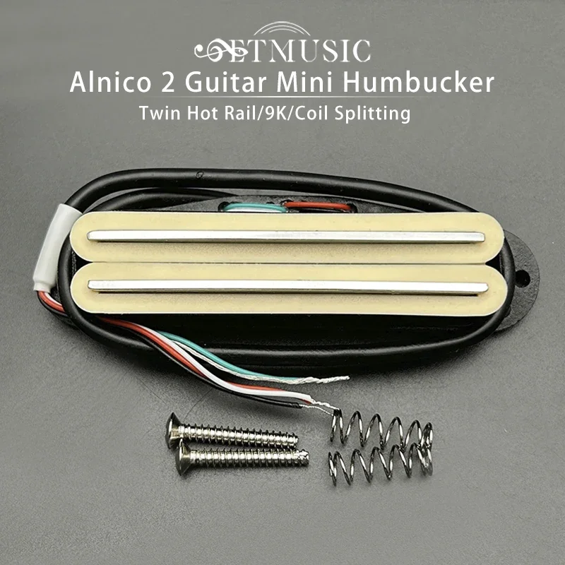 Alnico II Twin Hot Rail Mini Humbucker ST Single Coil Pickup Size 9K 4 Conducts Coil Splitting Alnico 2 Pickup Multi Colour