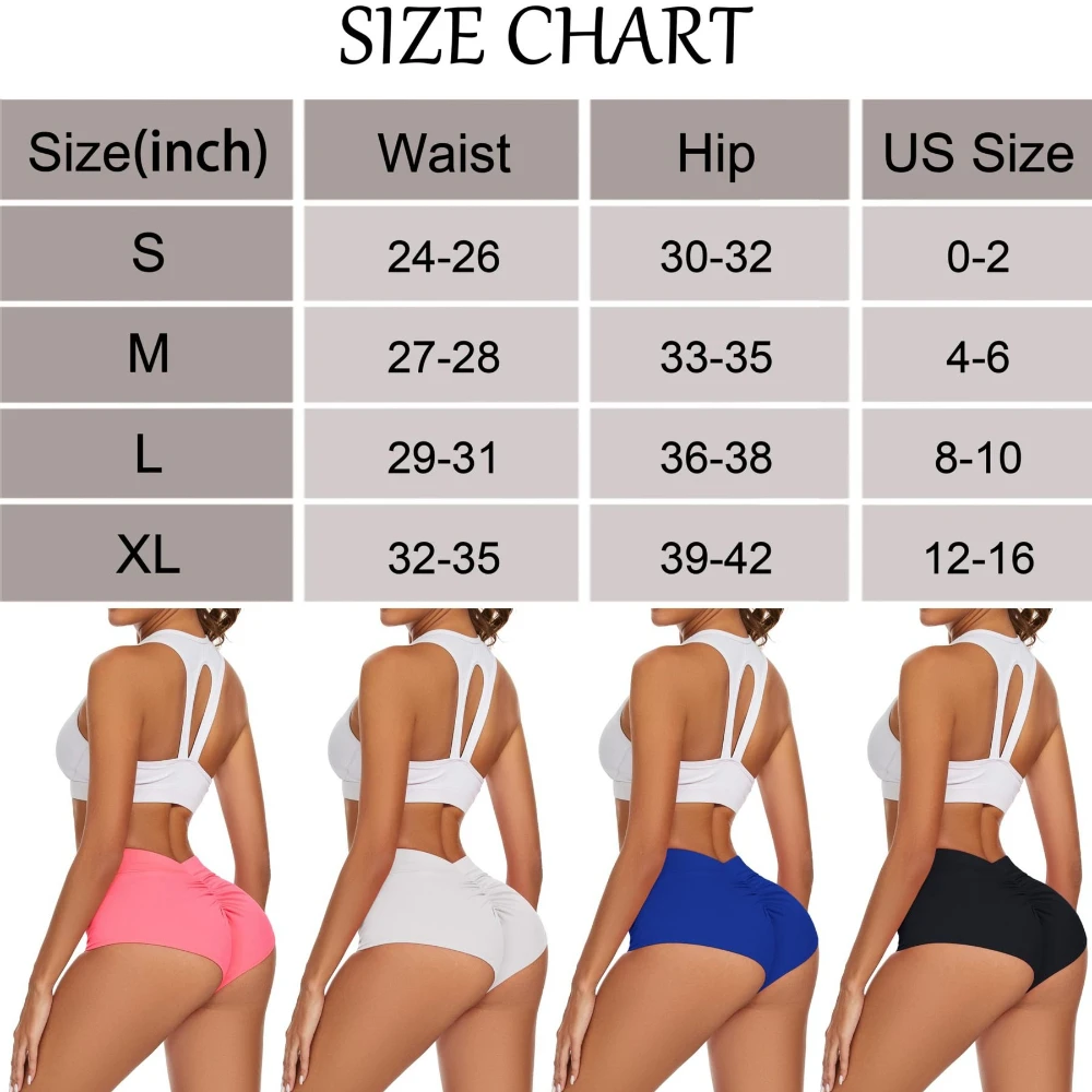 Womens Booty Shorts High Waist V Back Scrunch Workout Yoga Gym Shorts Dance Fitness Running Hot Pants Butt Lifting Rave Bottoms - Image 6
