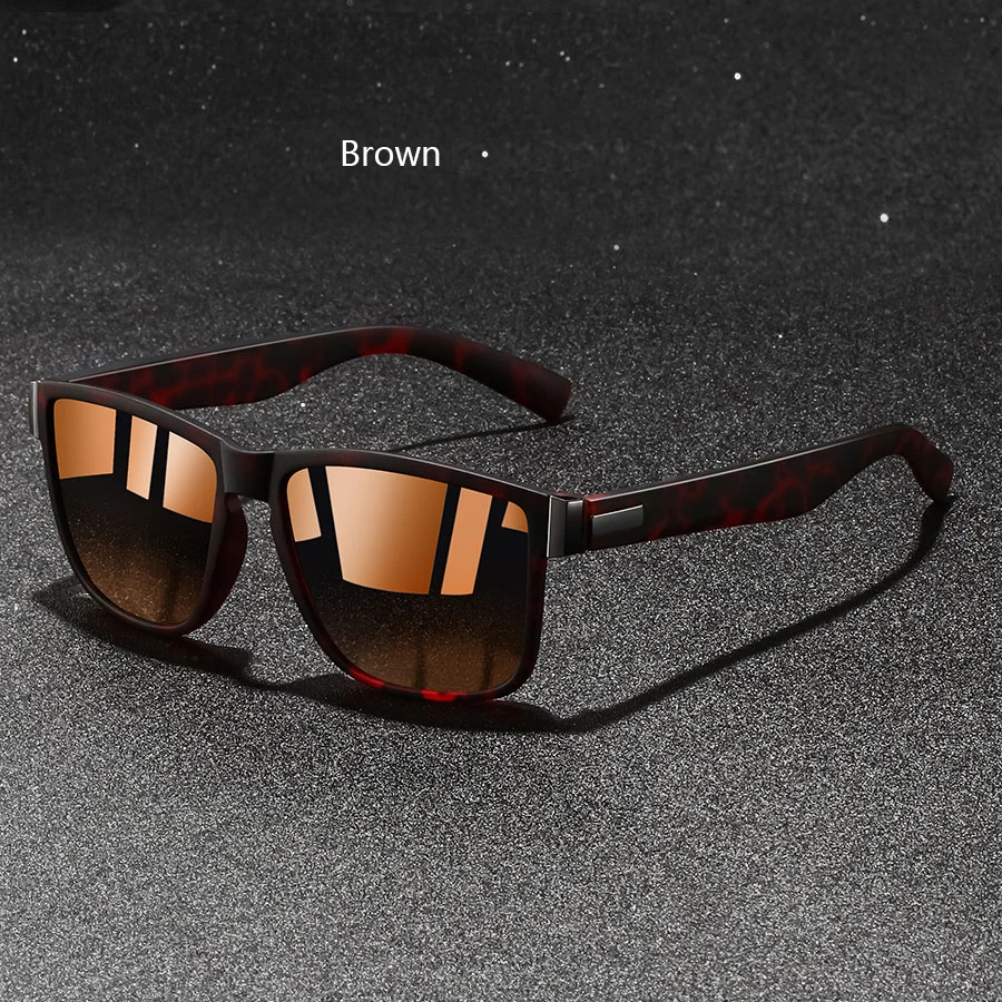Modische Quadratische Sonnenbrille für Männer und Frauen, Farbenfrohe Trendige Leichte Outdoor-Brille zum Fahren und Angeln – Detail 8