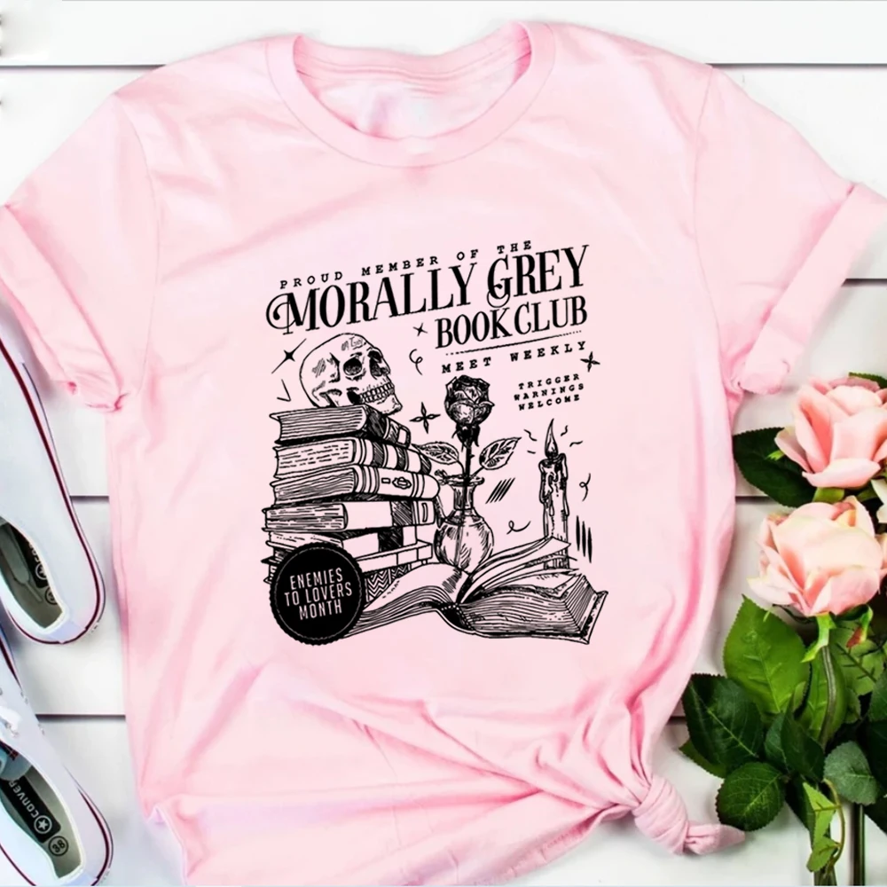 Morally Grey Book Club TShirt Dark Romance Shirts Spooky Season Tee Bookish Top Vintage Bookish Shirt for Book Lover Gift Y2Ktop