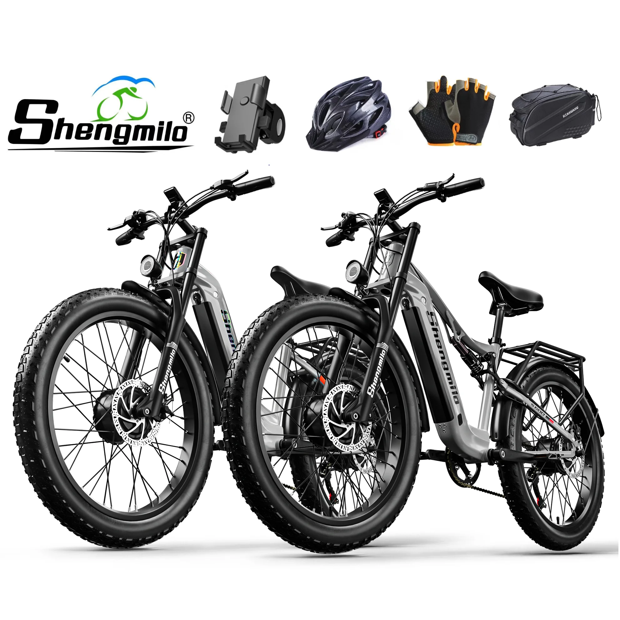 Shengmilo S600 Electric Mountain Bike 2000W High Performance Dual Motors System 26 Inch Fat Tires 48V 17.5Ah Samsung Battery