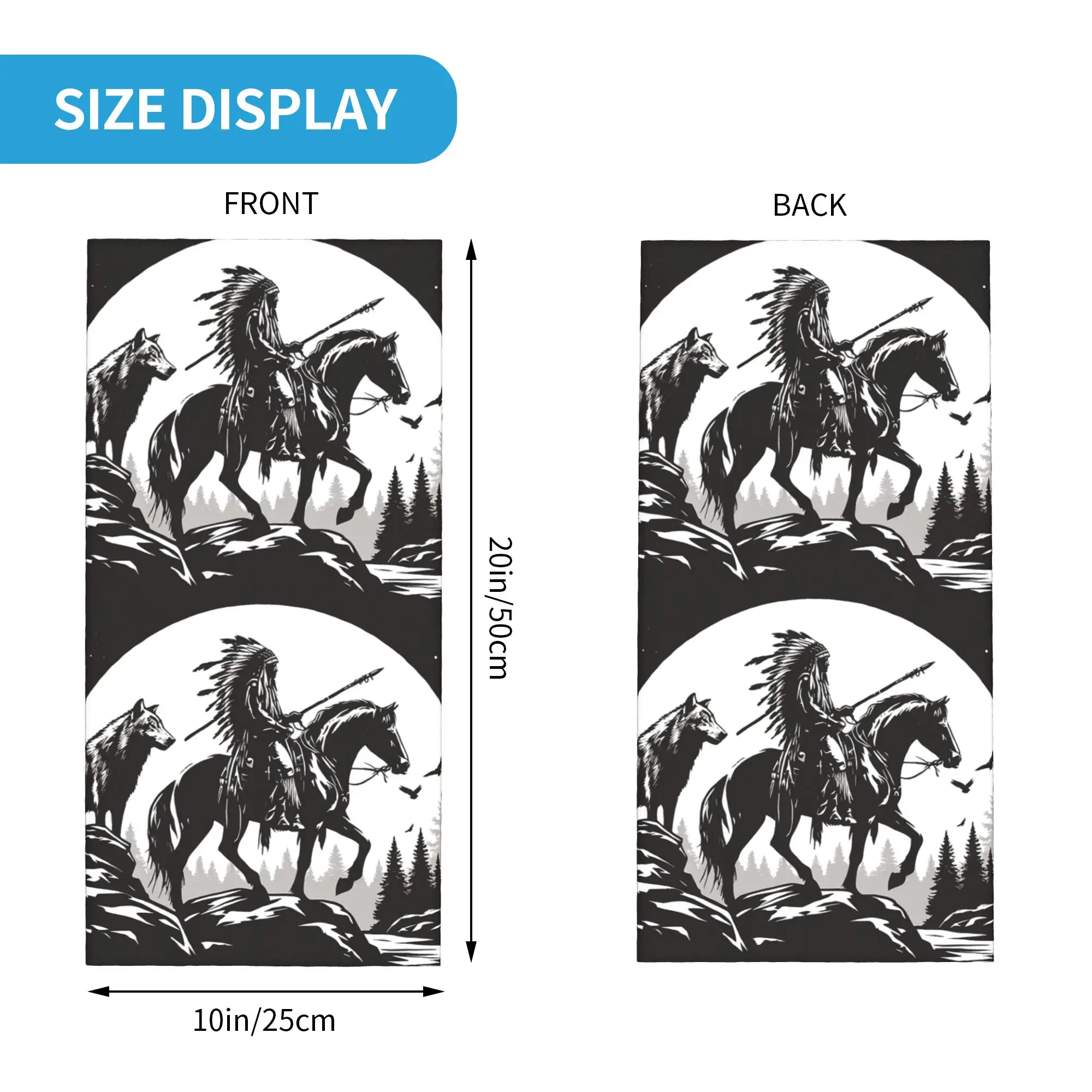 Sunset Ethnic Style Wolf Bandana Neck Gaiter Printed Magic Scarf Headwear Running Unisex Adult Winter
