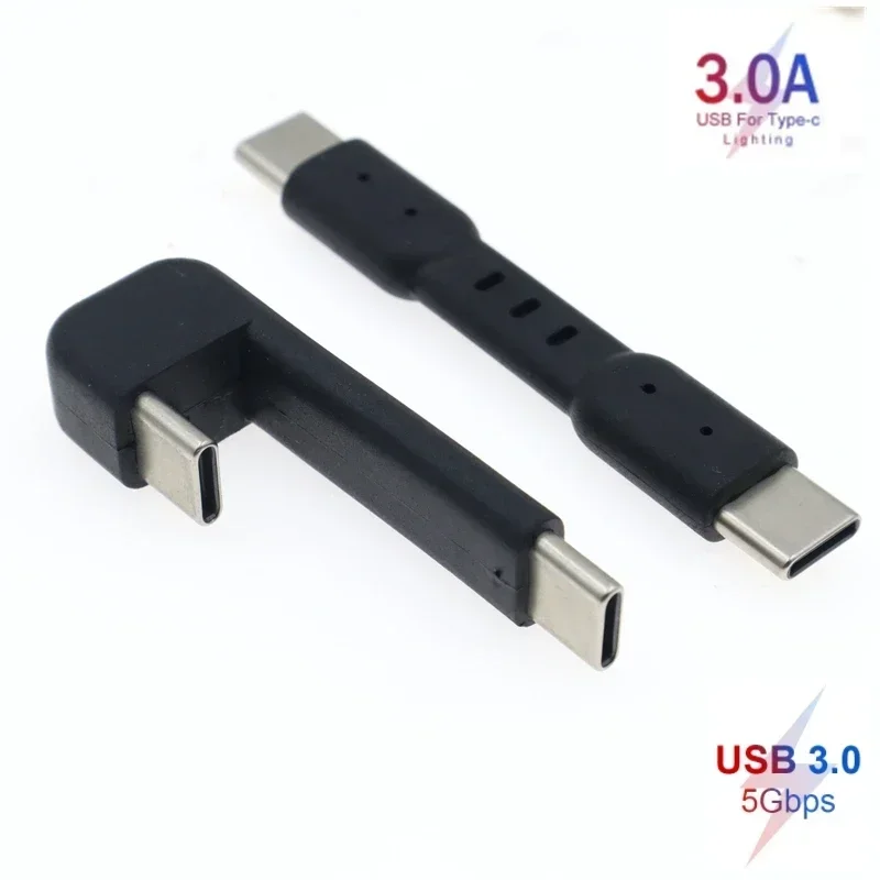 

For E1DA 9038D DAC Device Samsung SSD T5 USB C 180 Degree Synchronous Charging Cable 5Gbps OTG Type C Male To Male Adapter Cable