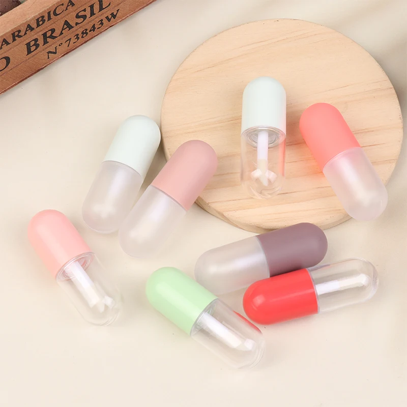 5ML Mini Capsule Lip Gloss Lip Glaze Empty Tube Lipstick DIY Plastic Lip Balm Tube Lipstick Sample Cosmetic Container Travel
