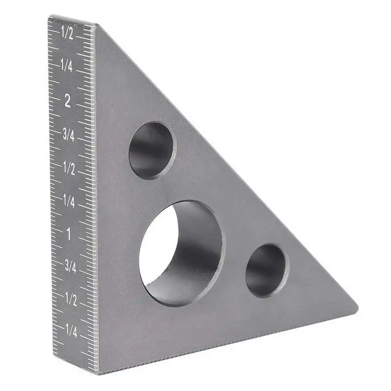 1Pc Right Angle Ruler Triangle Aluminum Alloy 45 90 Degree Frosted Woodworking Gauge Tool
