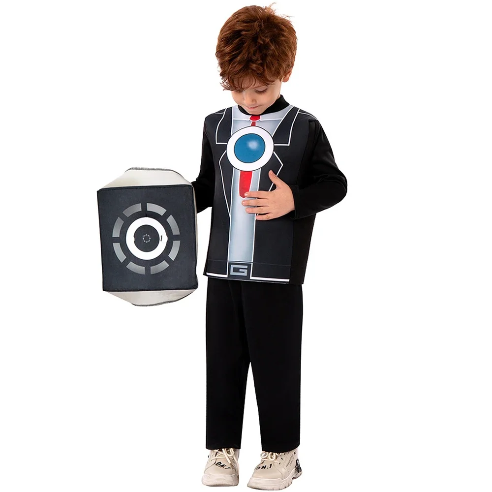 Skibidi-Toilet Cosplay Costume for Kids, Roupas de Halloween, Jogo, Speakerman, Câmera, Titan TV, Desenhos animados, Vestido extravagante, Conjunto completo, Menino, Meninas