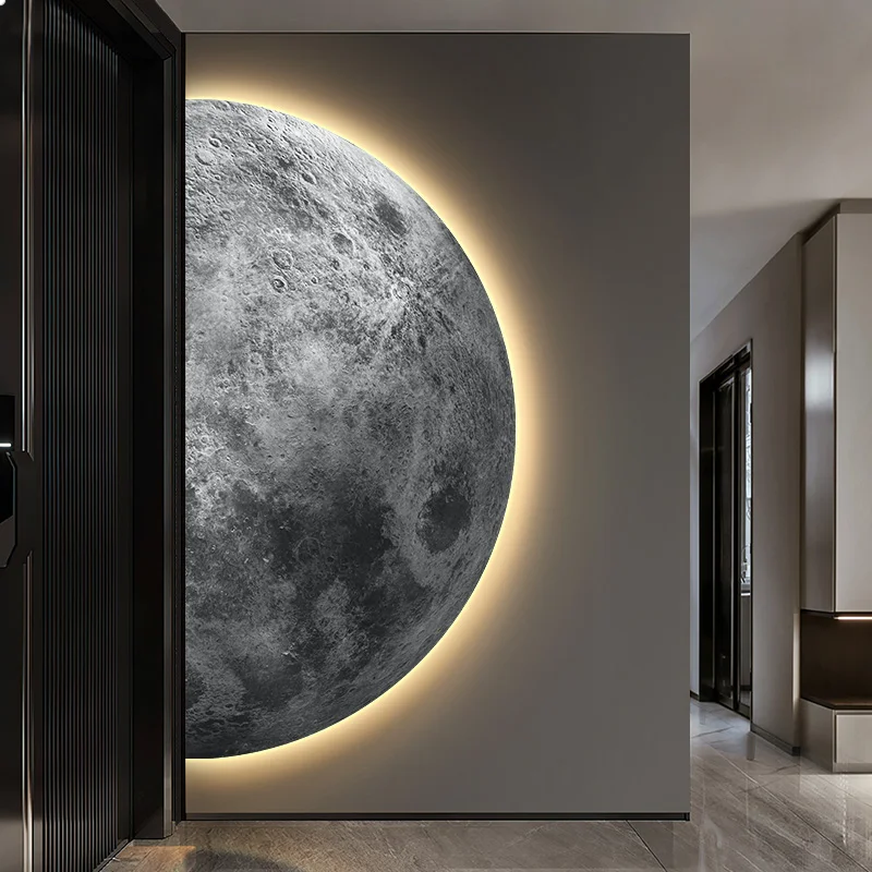 Customizable Modern Moon Entrance Painting Home Decoration Living Room Bedroom Sofa Background Wall Corridor Mura