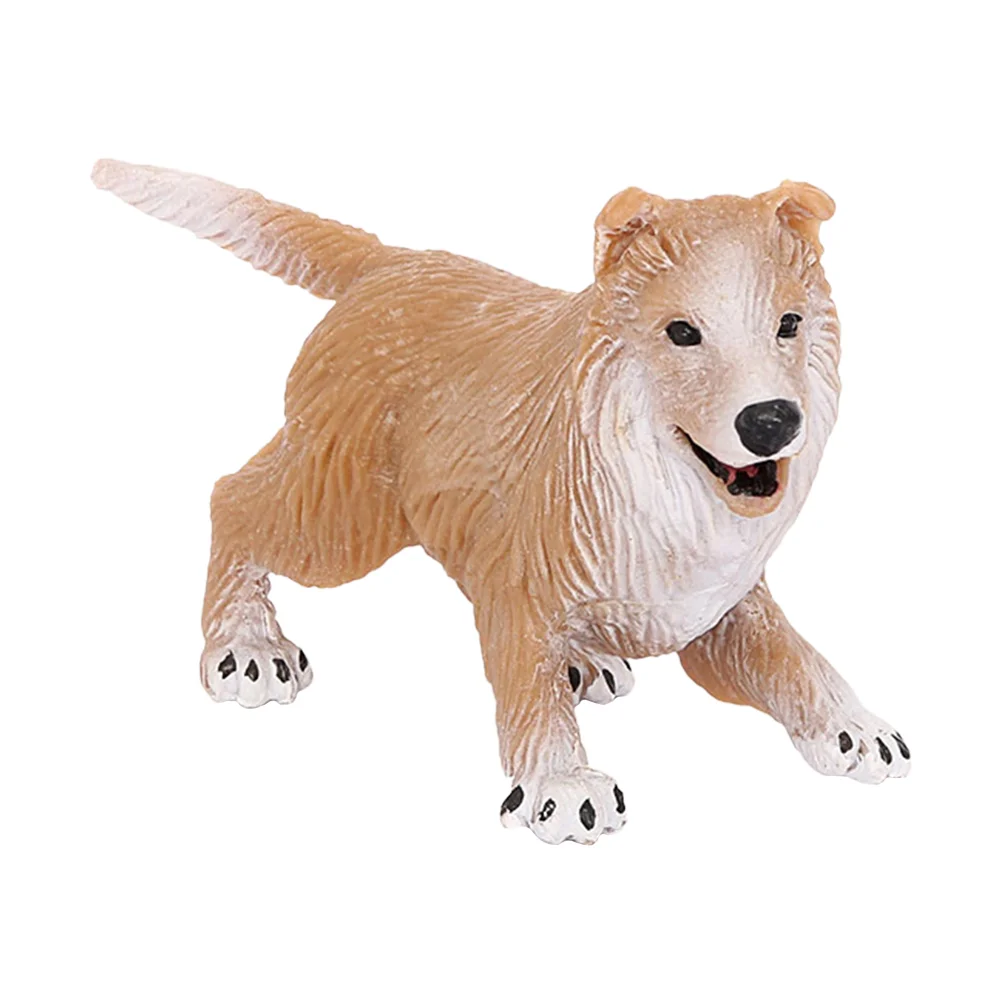 Collie Model Kid Educational Dog Plastic Toy Models Home Decoration Ornament Adornments Shape Kids Cognitive Animal