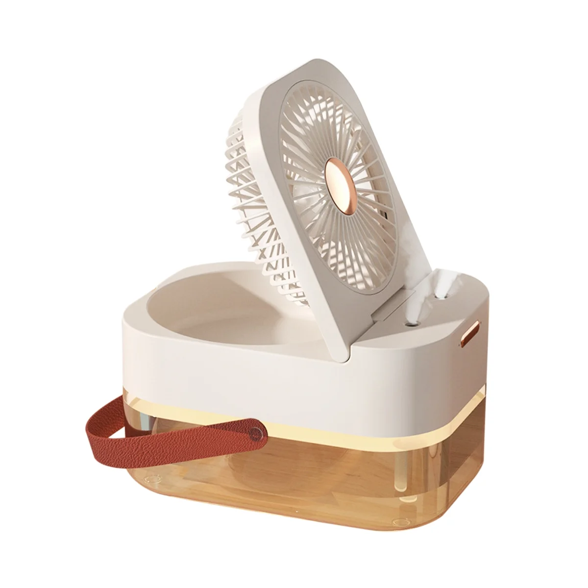 

New Humidifier Mist Fan Portable Fan Air Cooler USB Fan Desktop Fan with Night Light Summer Home Appliances White