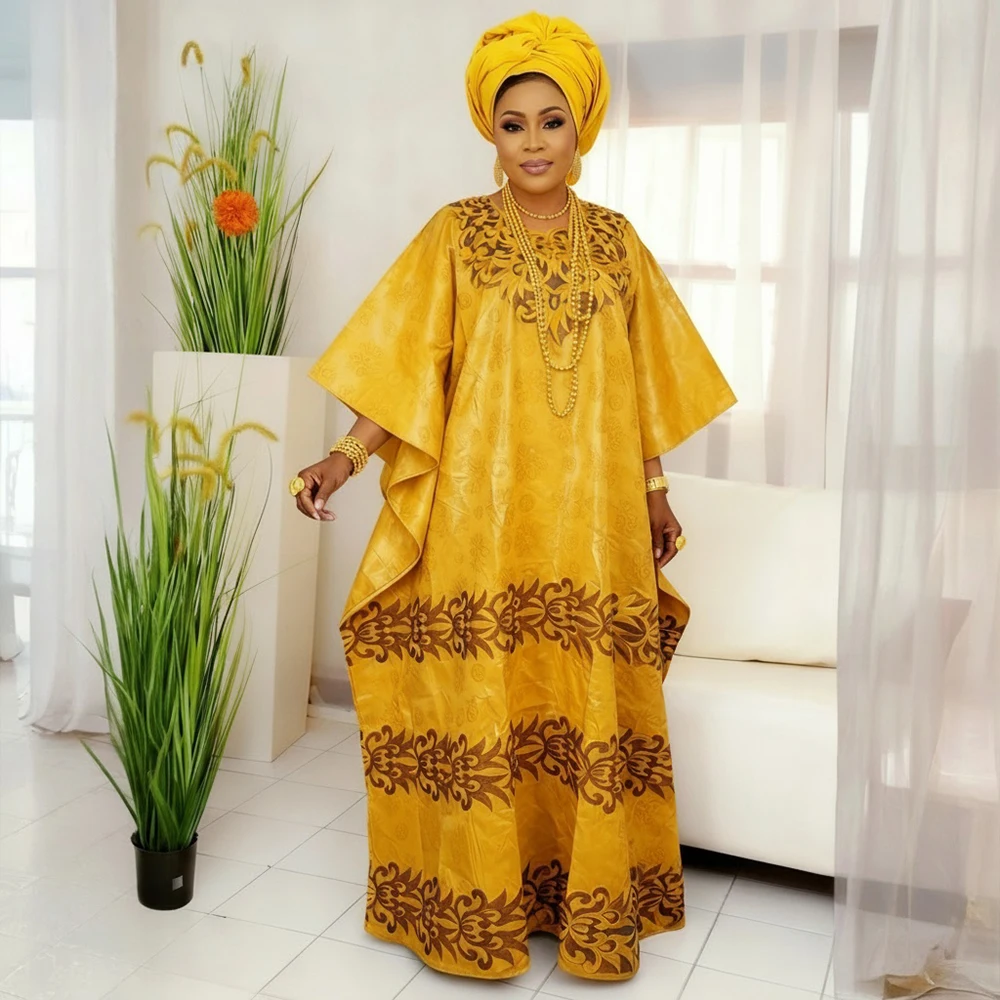Plus size Afrikaanse kleding voor vrouwen 2026 Nieuwe Afrikaanse Dashiki Ankara borduurwerk Robe Bazin ontwerp bruiloft feestjurken