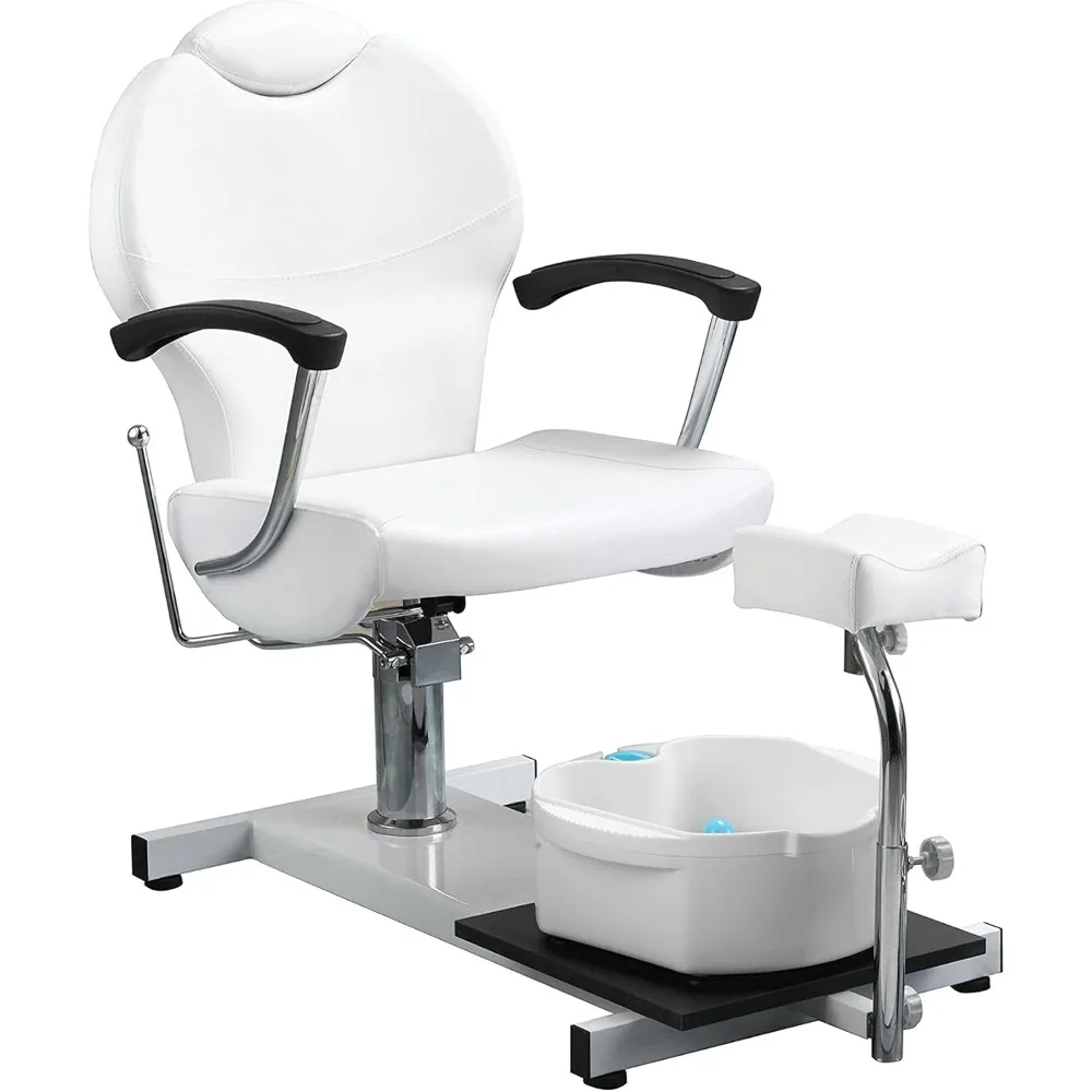 

Spa Pedicure Chair Spa Chair with Hydraulic Pump Adjustable Footrest Foot Spa Massage Unit for Home, Salon (White)