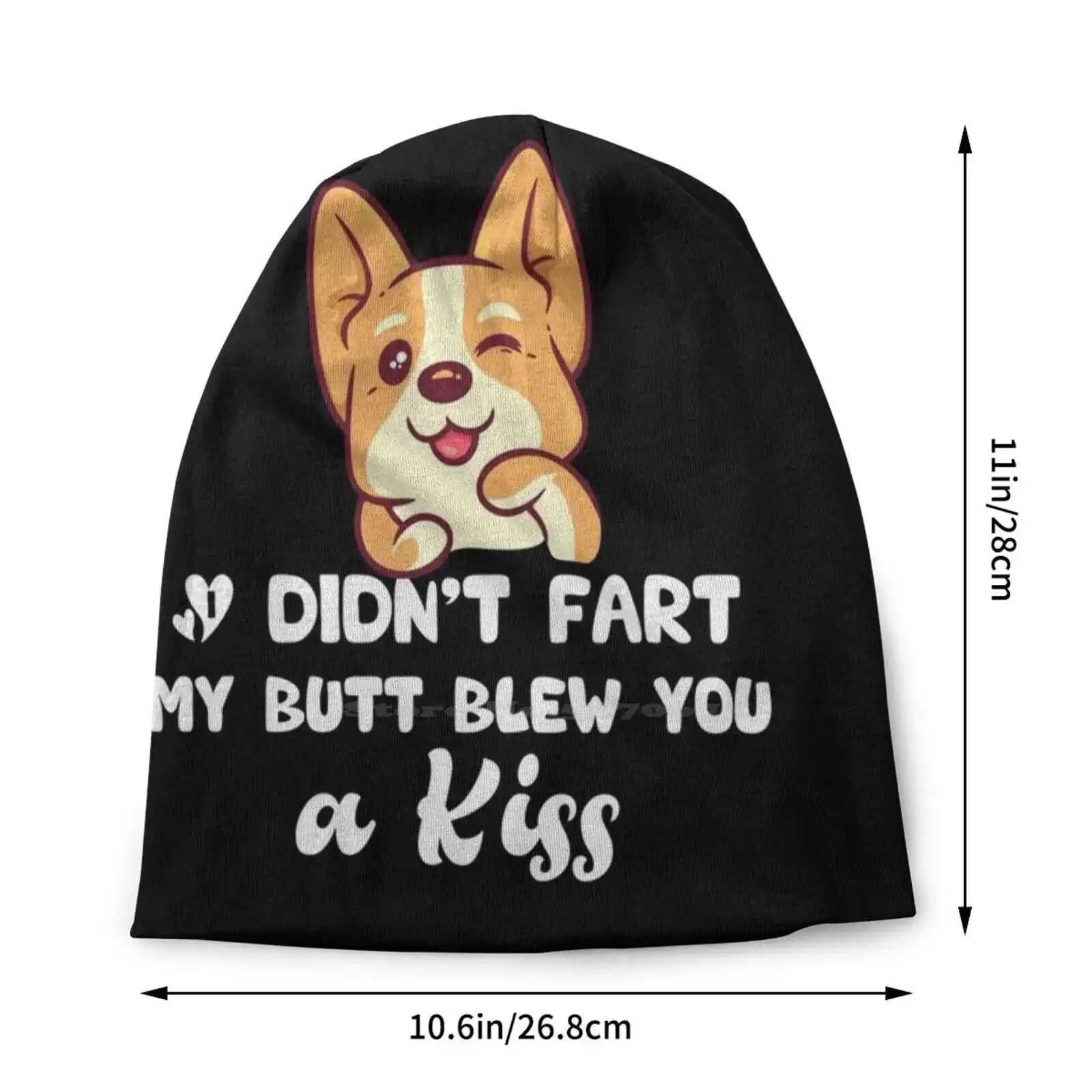 I Didn't Fart , My Butt Blew You A Kiss , Funny Dog Knitted Hat Warm Beanie Outdoor Caps I Didnt Fart My Butt Blew You A Kiss