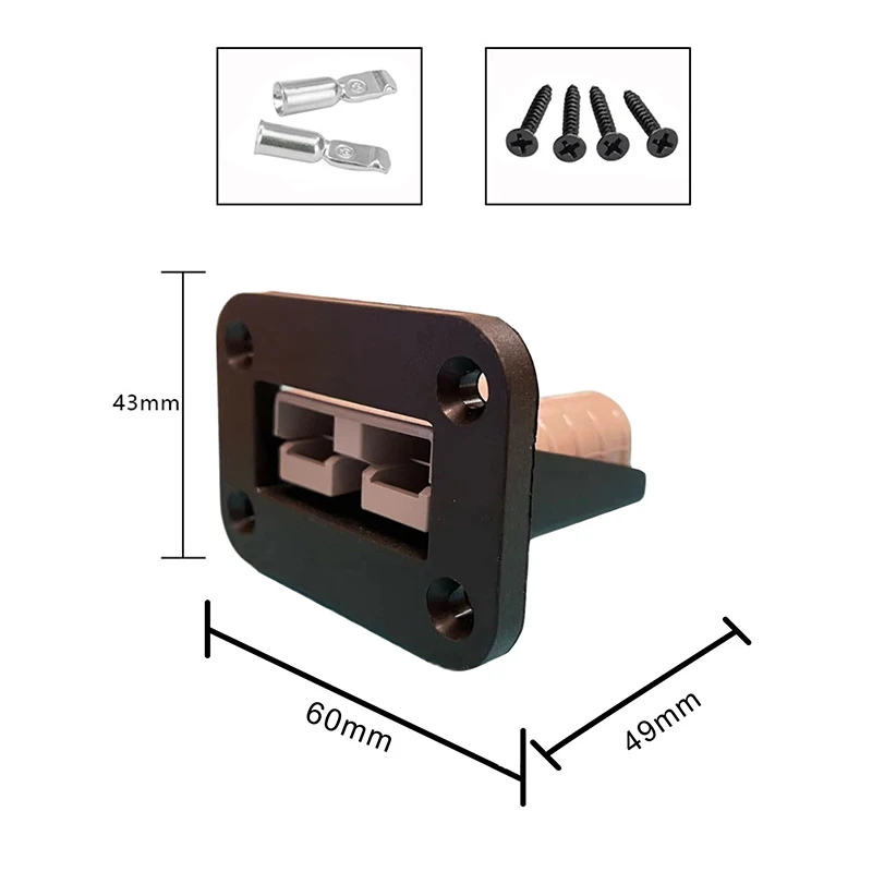 Compatible With Anderson Plug Flush Mounting Bracket Panel Cover For Caravan 50A 600V Plastic Ships Socket Panel Parts