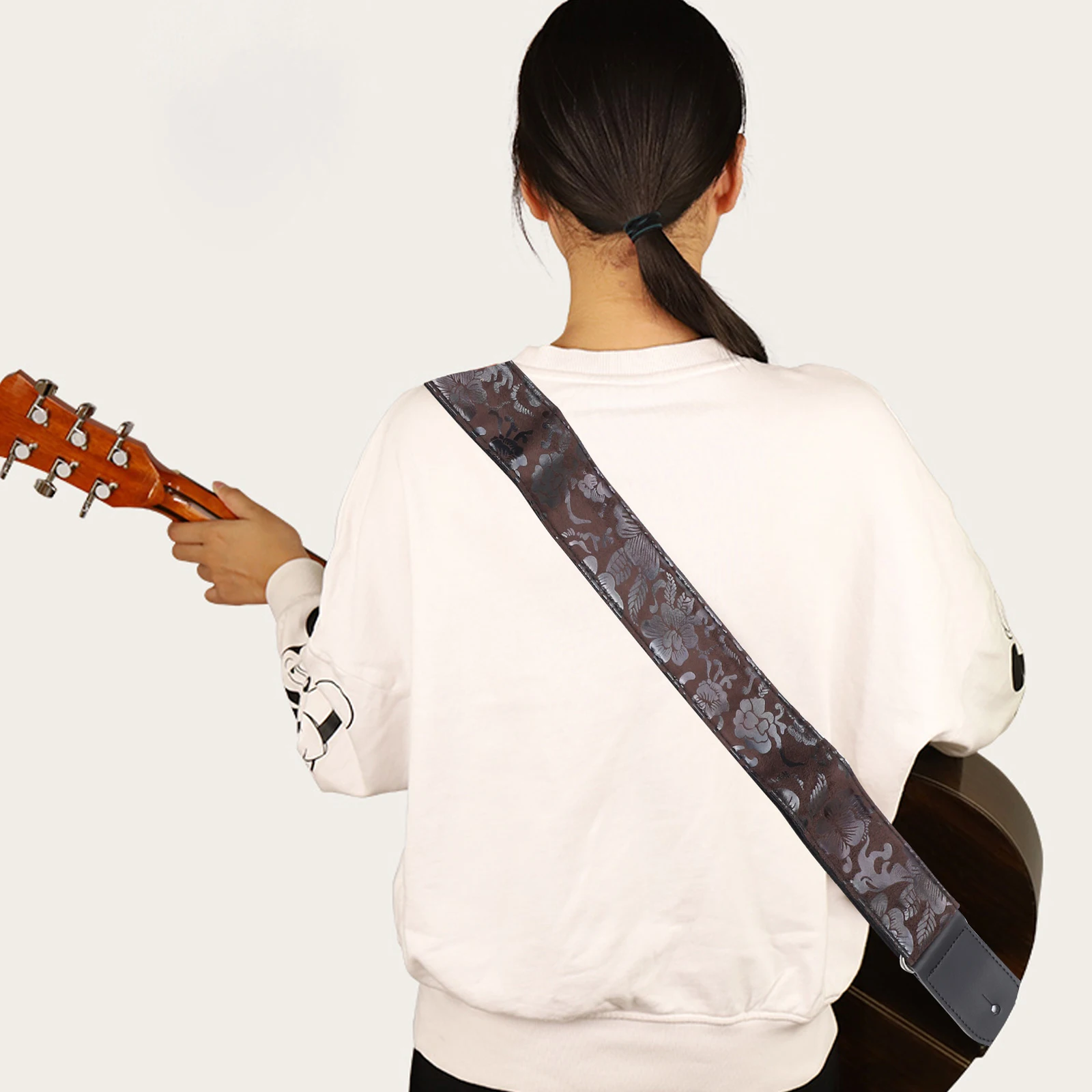 

Guitar Strap Wear-resistant Embossing Belt Adjustable Shoulder Accessory Creative Decor Electric