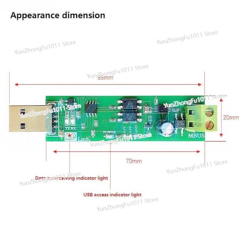 USB To MBUS Slave Module MBUS Master Slave Communication Debugging Bus Monitor TSS721  No Spontaneity Self Collection.
