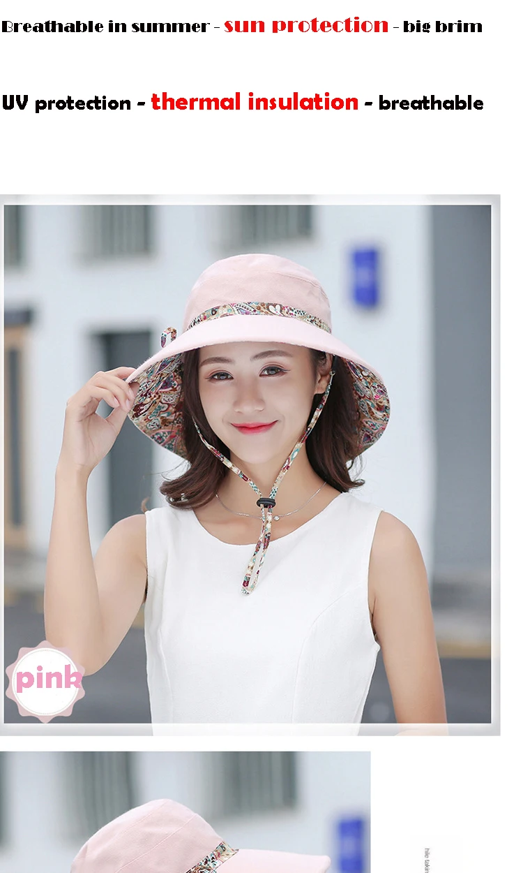 Bucket Hat, Panama Damen-Sonnenschutzhut im koreanischen Stil, Strandhut, winddichter, atmungsaktiver Hut, Hüte für Damen, Reisemütze S67 – Detail 10