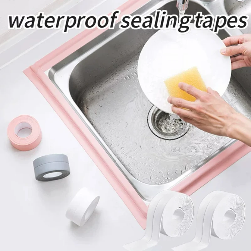PVC Waterproof Wall Sticker Self-adhesive Sink Stove Crack Strip Kitchen Bathroom Bathtub Corner Sealant Strip New Style