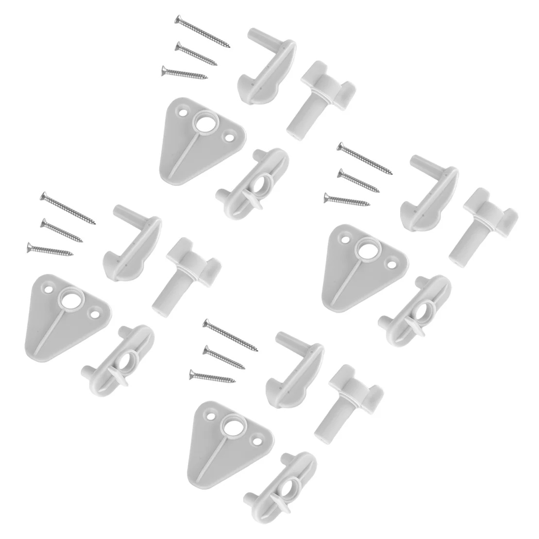 

4 Sets Plastic Door Gate Latch Lock Kits Universal White for Pontoon Boat Marine Yacht