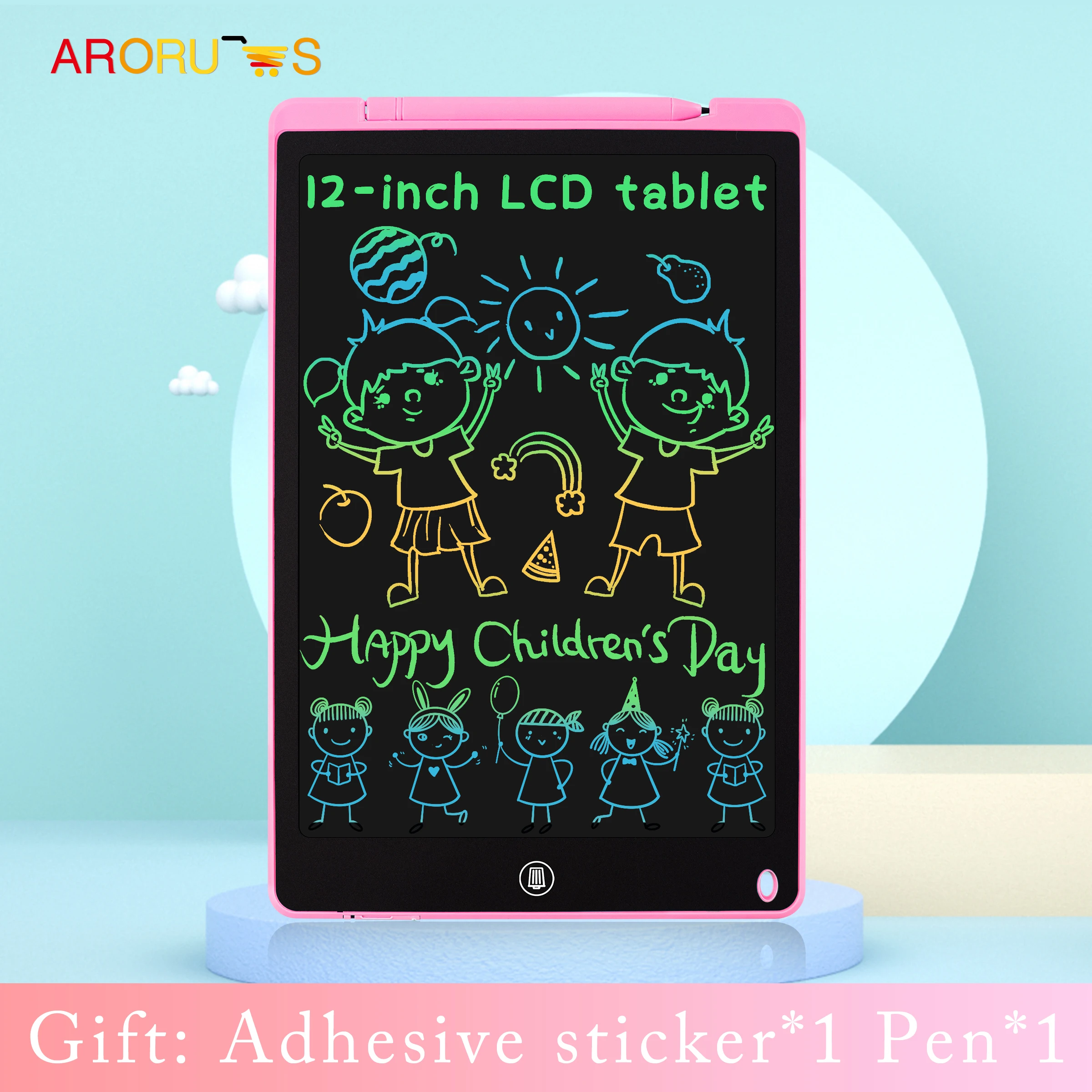 12 Inch LCD Writing Tablet for Kids Colorful Doodle Drawing Pad Handwriting Board Draucational Graffiti Sketchpad Educ Toys Gift