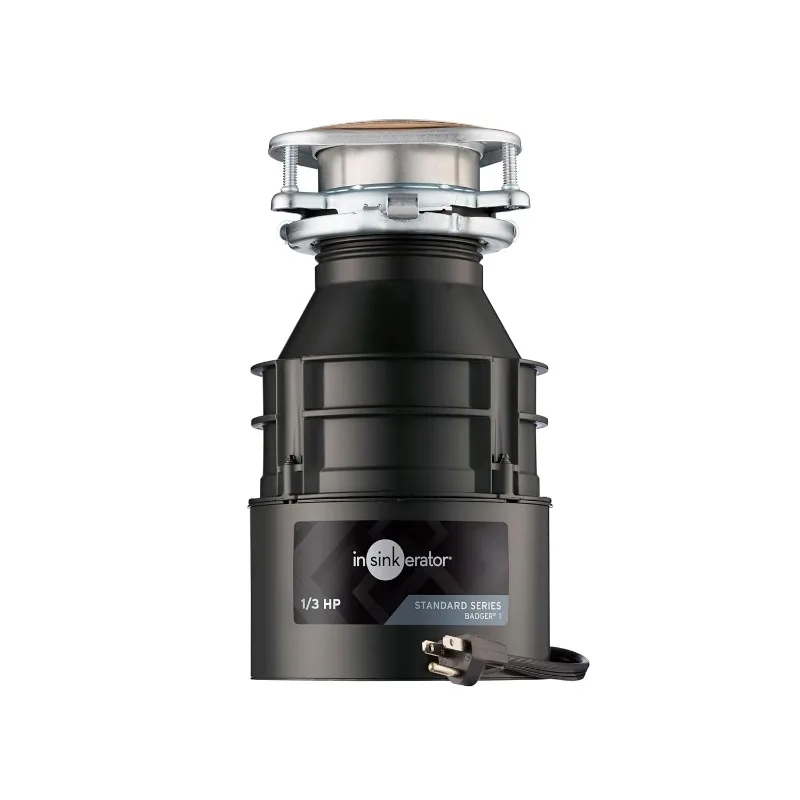 

InSinkErator Garbage Disposal with Power Cord, Badger 1, Standard Series, 1/3 HP Continuous Feed, Black