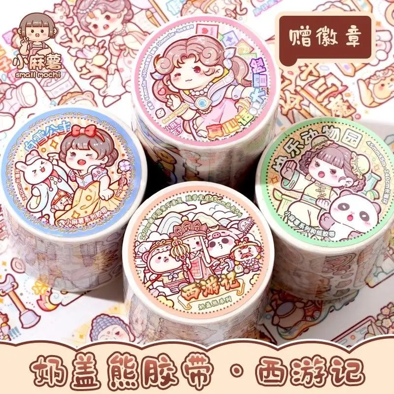 Imagem -05 - Milk Cap Bear Journey to The West Fita Adesiva Sweet Mochi e Fita Adesiva de Papel Rolo de Material Adesivo Infantil