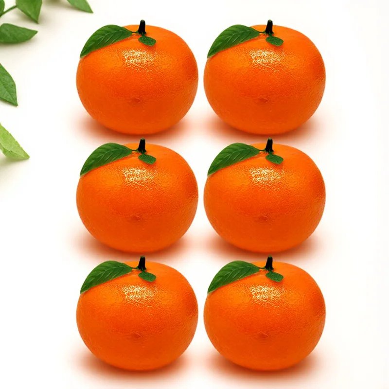 

6Pcs Realistic Artificial Foam Oranges Fake Fruit Prop Decoration Photography Market Shop Home Restaurant Catering Decor